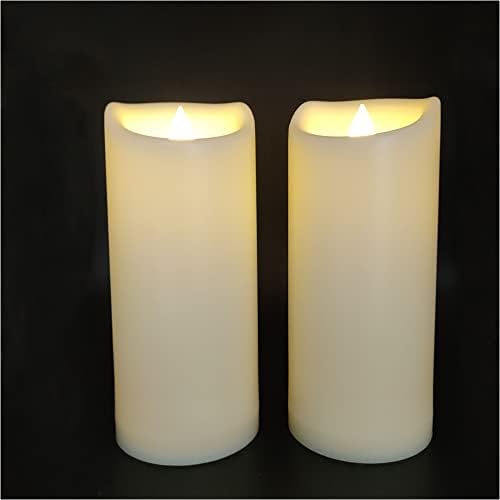 Waterproof Flameless LED Candles with Timer Outdoor Flickering Battery Operated Timing Pillar Candle אורות לבית גן פאטיו חתונה ליל כל הקדושים מסיבת חג המולד דדלקור ארוך שנמשך 3 איקס5 2-חבילה